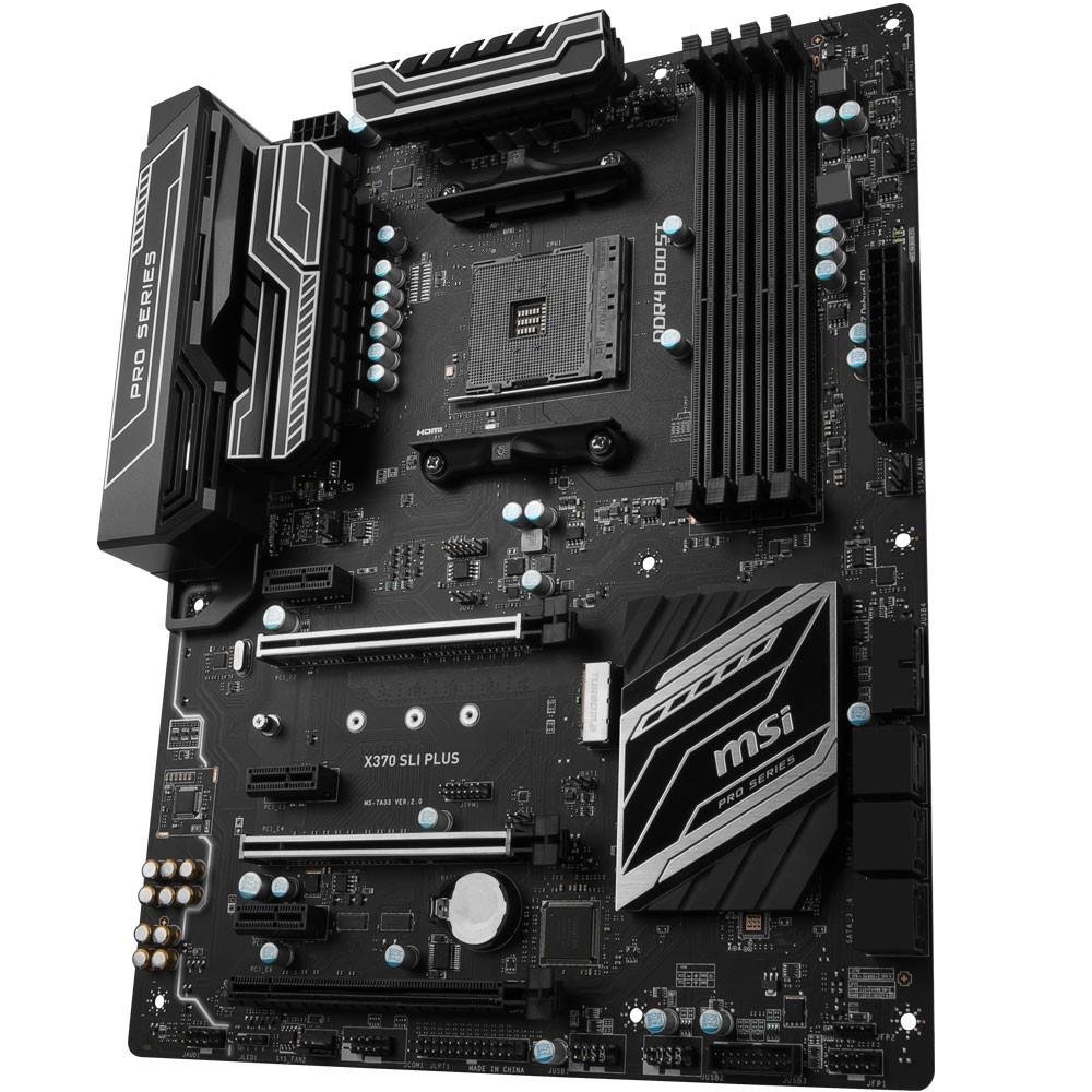 Placa-Mãe MSI p/ AMD AM4 ATX X370 SLI PLUS DDR4