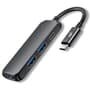 Adaptador HUB ELG USB 4 Em 1, Entrada Tipo-C para 3 Portas USB-A + 1 Porta Tipo-C, Preto - HUB41C-v2