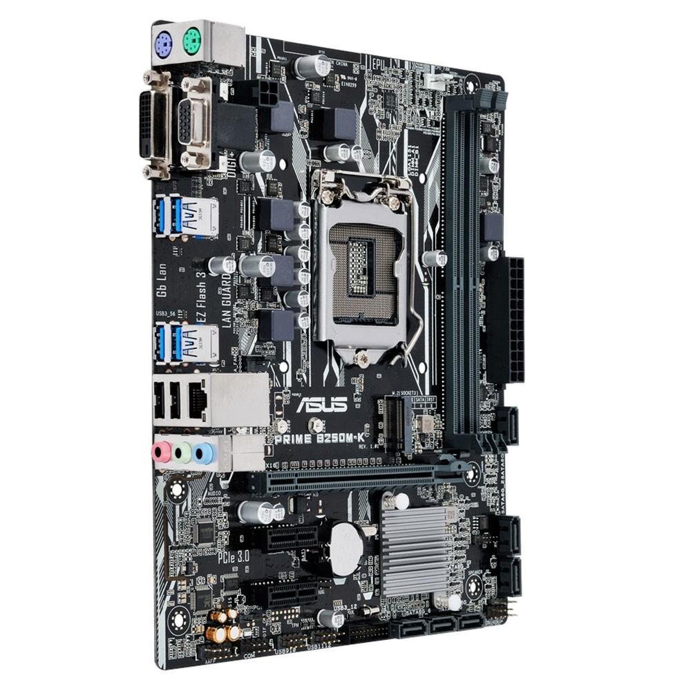 Placa-Mãe ASUS p/ Intel LGA 1151 mATX PRIME B250M-K,2x DDR4,1x M.2, 6x SATA 6Gb, 1x M.2 Soquete 3,1 x DVI-D,1 x D-Sub Placa-Mãe ASUS p/ Intel LGA 1151 mATX PRIME B250M-K,2x DDR4,1x M.2, 6x SATA 6Gb, 1x M.2 Soquete 3,1 x DVI-D,1 x D-Sub