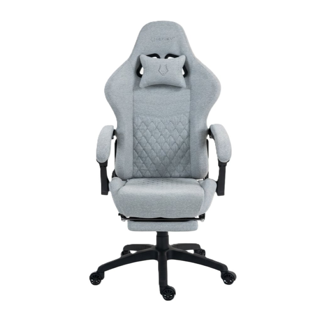 Cadeira Gamer Husky Tempest 700, Até 145kg, Almofadas, Reclinável 150º, Tecido, Descanso para Pés, Cinza - HCG700CZT - view 2