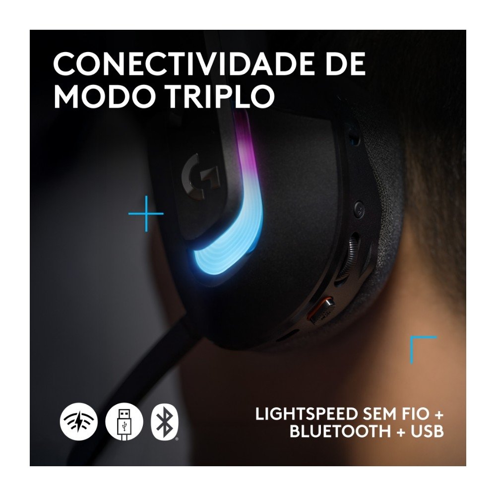Headset Gamer Sem Fio Logitech G522 LIGHTSPEED LIGHTSYNC, RGB, Conectividade Tripla LIGHTSPEED, Bluetooth e com Fio USB, Preto - 981-001543 Headset Gamer Sem Fio Logitech G522 LIGHTSPEED LIGHTSYNC, RGB, Conectividade Tripla LIGHTSPEED, Bluetooth e com Fio USB, Preto - 981-001543