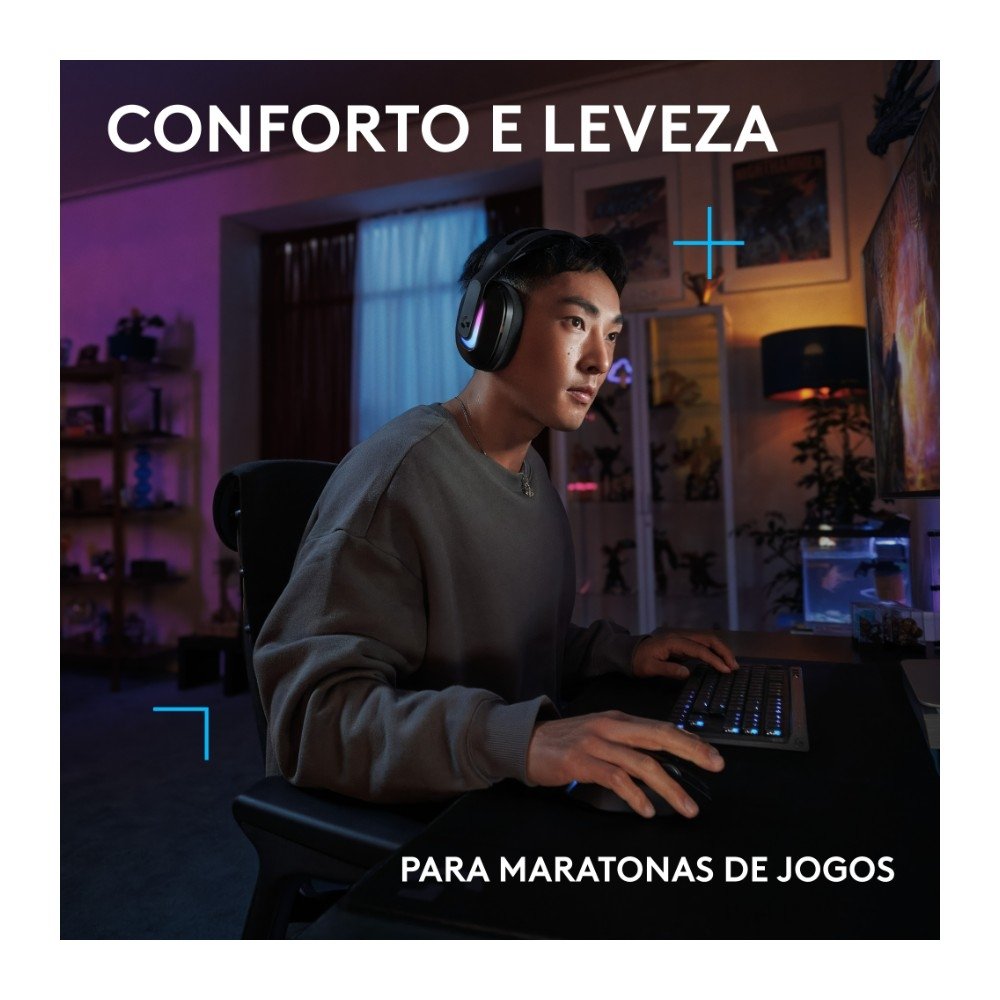 Headset Gamer Sem Fio Logitech G522 LIGHTSPEED LIGHTSYNC, RGB, Conectividade Tripla LIGHTSPEED, Bluetooth e com Fio USB, Preto - 981-001543 Headset Gamer Sem Fio Logitech G522 LIGHTSPEED LIGHTSYNC, RGB, Conectividade Tripla LIGHTSPEED, Bluetooth e com Fio USB, Preto - 981-001543