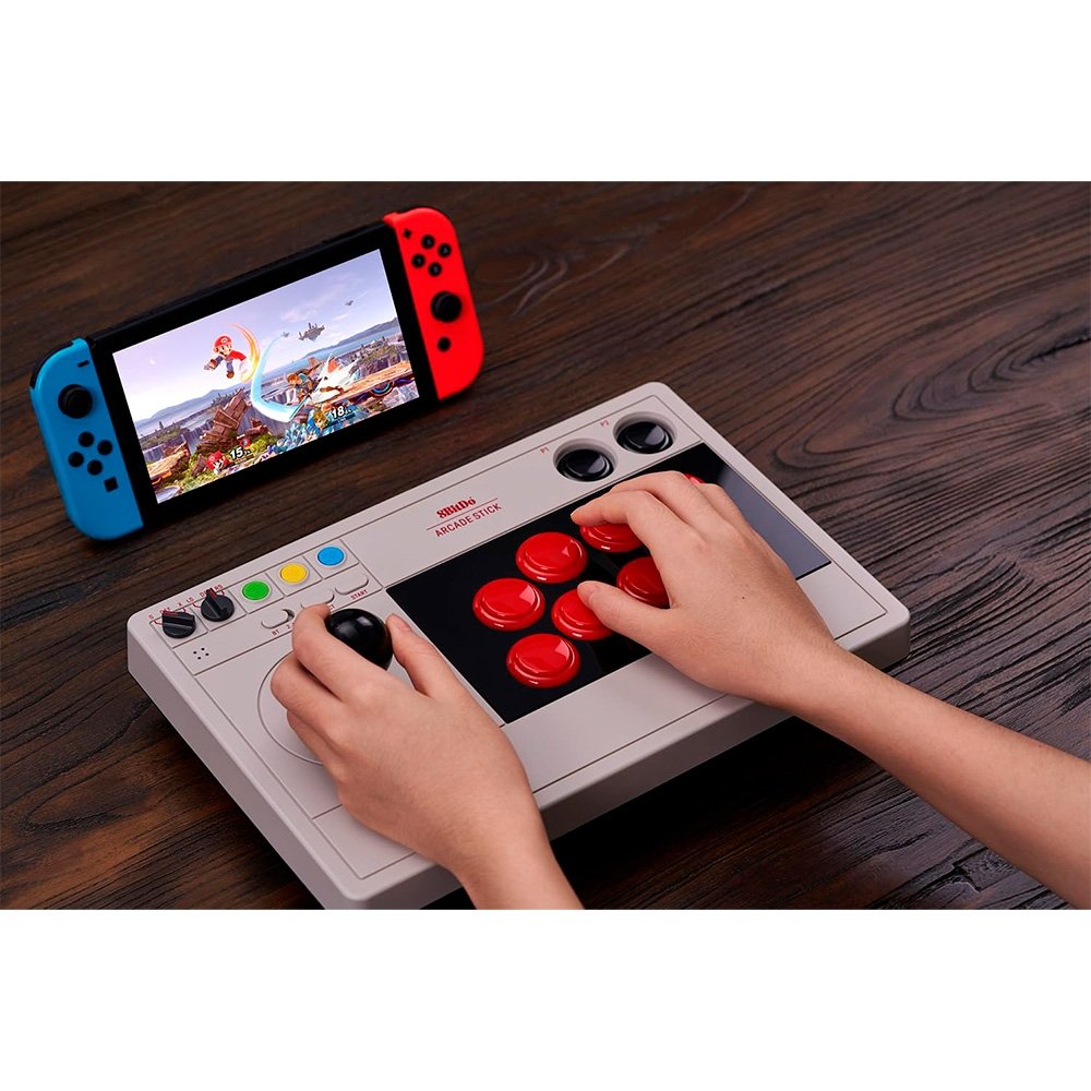 Controle Arcade Stick Sem Fio 8BitDo, Nintendo Switch e PC - 80FE