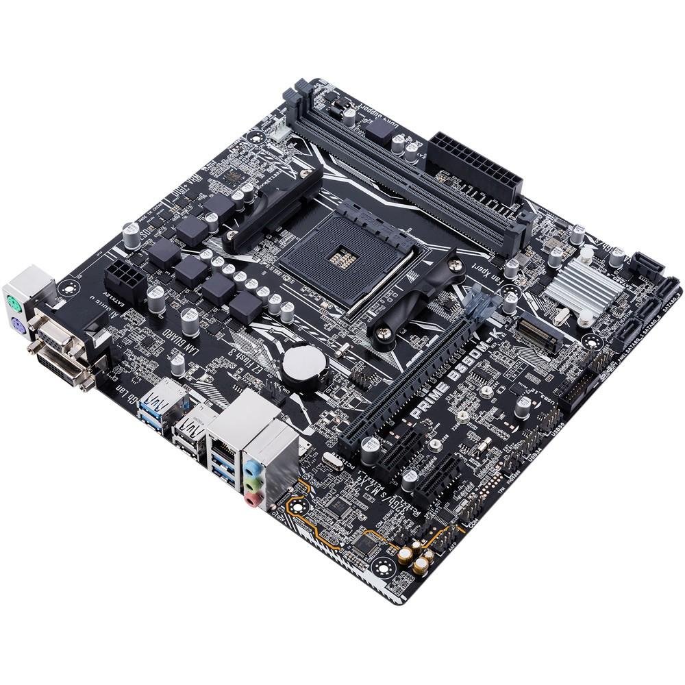 Placa-Mãe Asus Prime B350M-K, AMD AM4, mATX, DDR4 Placa-Mãe Asus Prime B350M-K, AMD AM4, mATX, DDR4