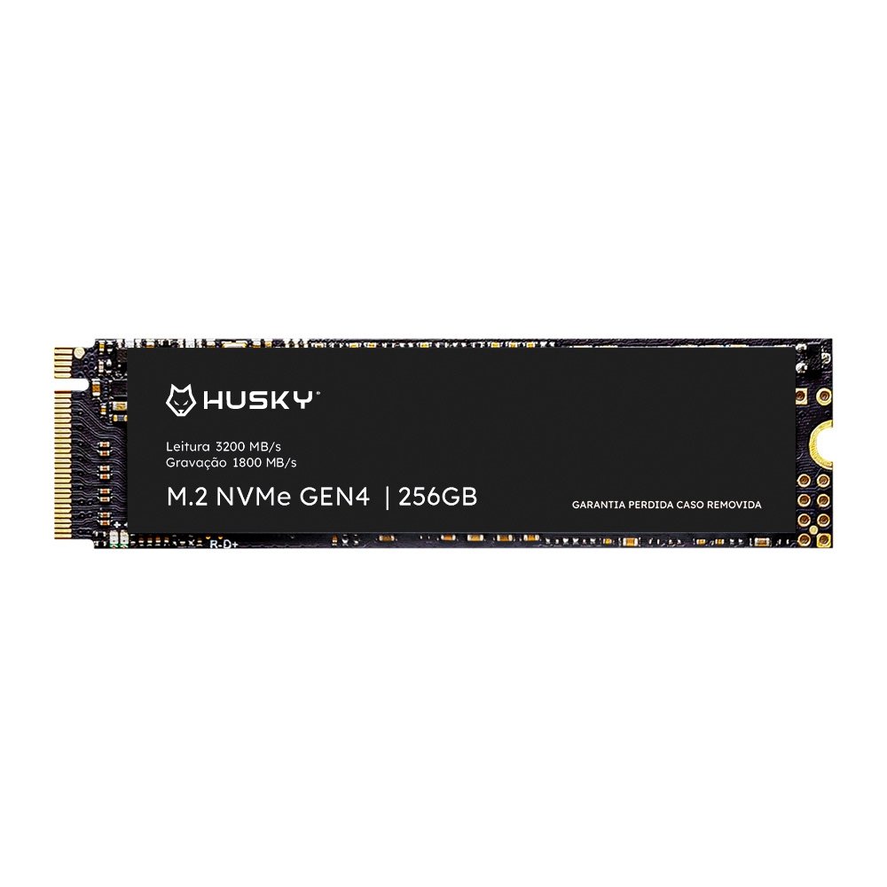 SSD Gen4 Husky ThunderBoost, 256GB, M.2 NVMe, Leitura 3200 MB/s, Escrita 1800 MB/s - HSSD256GEN4 SSD Gen4 Husky ThunderBoost, 256GB, M.2 NVMe, Leitura 3200 MB/s, Escrita 1800 MB/s - HSSD256GEN4