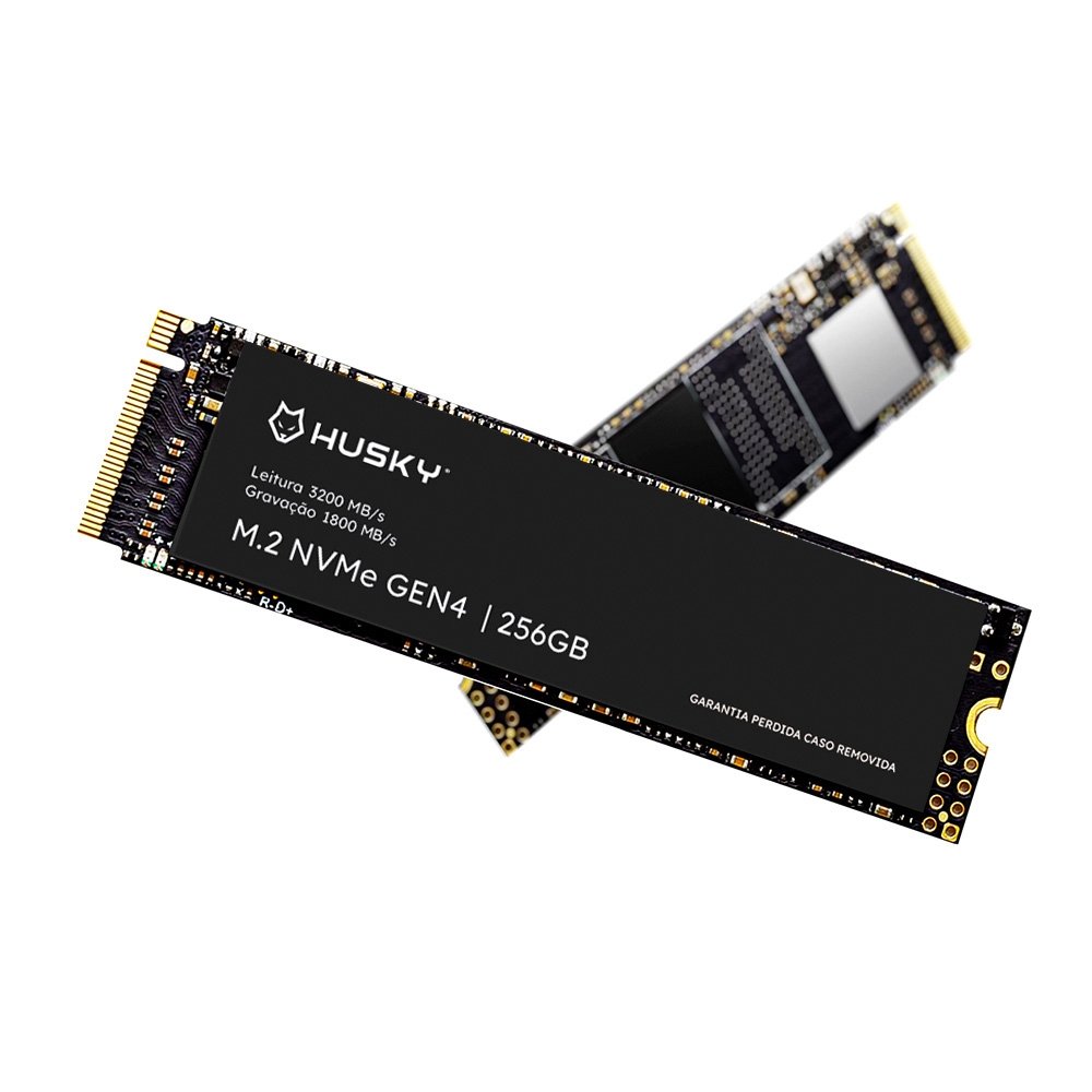 SSD Gen4 Husky ThunderBoost, 256GB, M.2 NVMe, Leitura 3200 MB/s, Escrita 1800 MB/s - HSSD256GEN4 SSD Gen4 Husky ThunderBoost, 256GB, M.2 NVMe, Leitura 3200 MB/s, Escrita 1800 MB/s - HSSD256GEN4