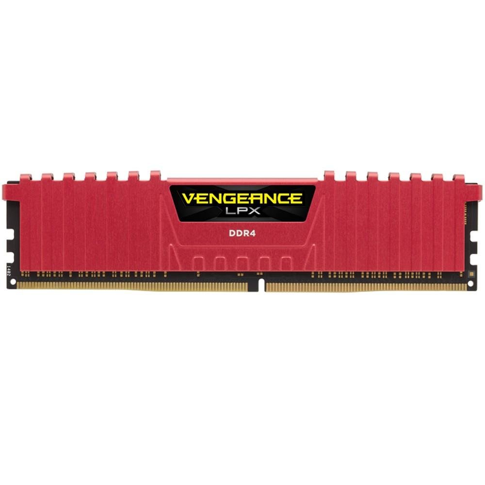Memória Corsair Vengeance LPX 8GB (2x4GB) 3000Mhz DDR4 CL15 Red - CMK8GX4M2B3000C15R