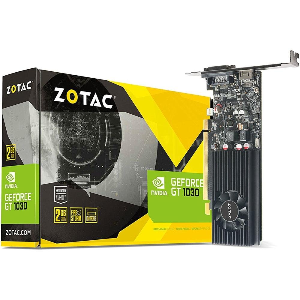 Placa de Vídeo Zotac NVIDIA GeForce GT 1030 2GB, GDDR5 - ZT-P10300A-10L Placa de Vídeo Zotac NVIDIA GeForce GT 1030 2GB, GDDR5 - ZT-P10300A-10L
