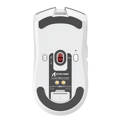 Mouse Gamer sem Fio Attack Shark X1, Ultraleve, com Base de Carregamento Magnético RGB, Tri-Mode, 40.000 DPI, Sensor Óptico PAW3395 PRO, 6 Botões - Branco