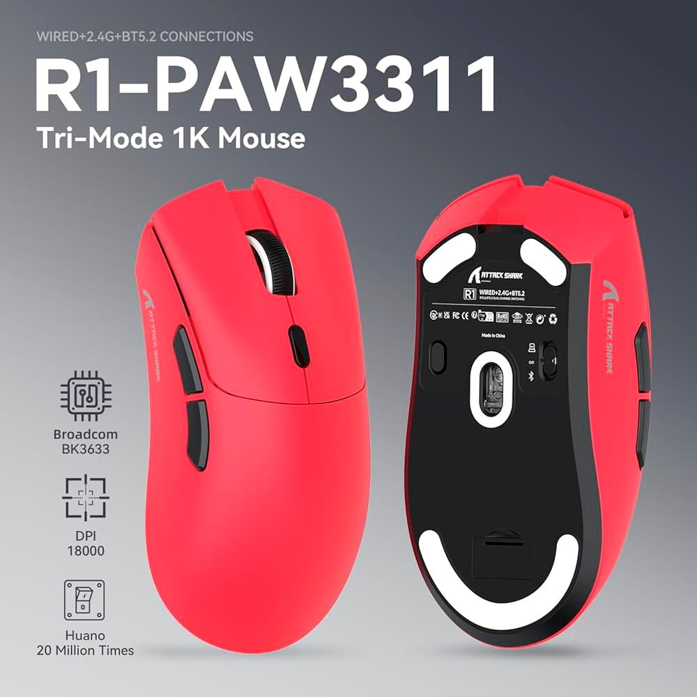 Mouse Gamer VXE Dragonfly R1 18K DPI | KaBuM!