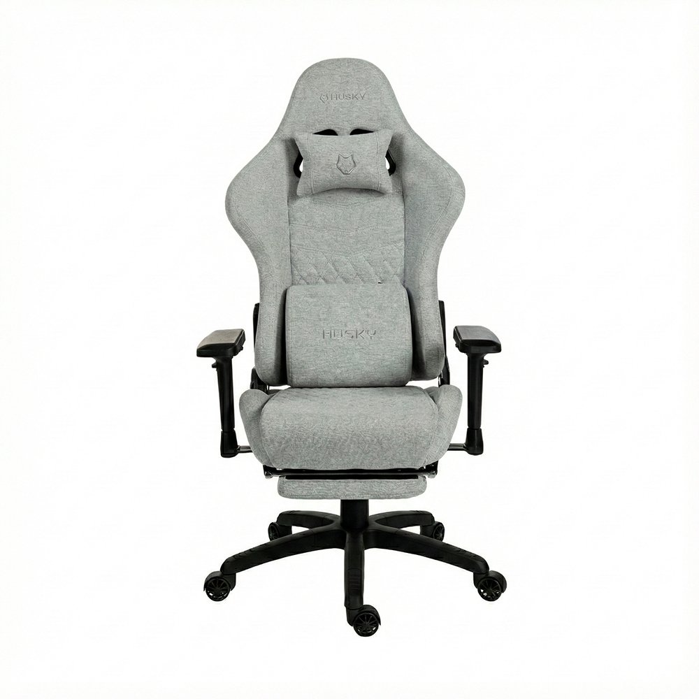 Cadeira Gamer Husky Tempest 4D, Até 145kg, Braços 4D, Almofadas, Reclinável 150º, Tecido, Descanso para Pés, Cinza Tecido - HCG700CZT4D - view 2