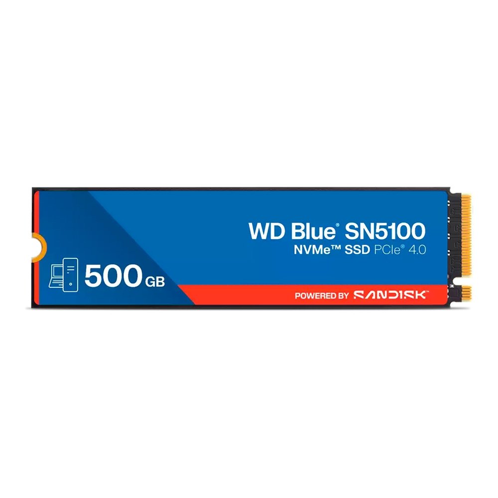 SSD SanDisk SN5100 NVMe de 500GB, PCIe Gen 4.0, Leitura de até 6.600 MB/s, Gravação 5.600 MB/s - WDS500G5B0E SSD SanDisk SN5100 NVMe de 500GB, PCIe Gen 4.0, Leitura de até 6.600 MB/s, Gravação 5.600 MB/s - WDS500G5B0E