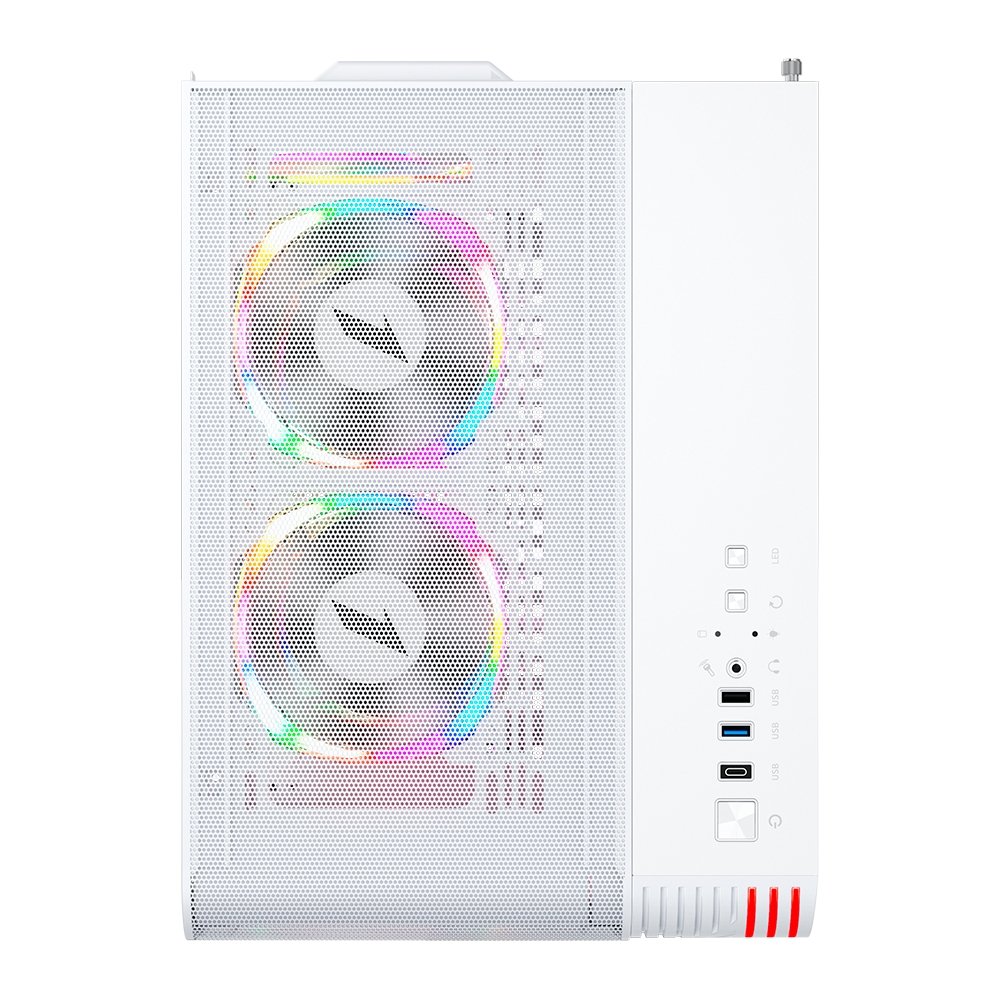 Gabinete Gamer 1STPLAYER VT5, Mid Tower, RGB, ATX, Lateral em Vidro Temperado, 3X Fans, Branco - VT5-WH-3FS7 Gabinete Gamer 1STPLAYER VT5, Mid Tower, RGB, ATX, Lateral em Vidro Temperado, 3X Fans, Branco - VT5-WH-3FS7