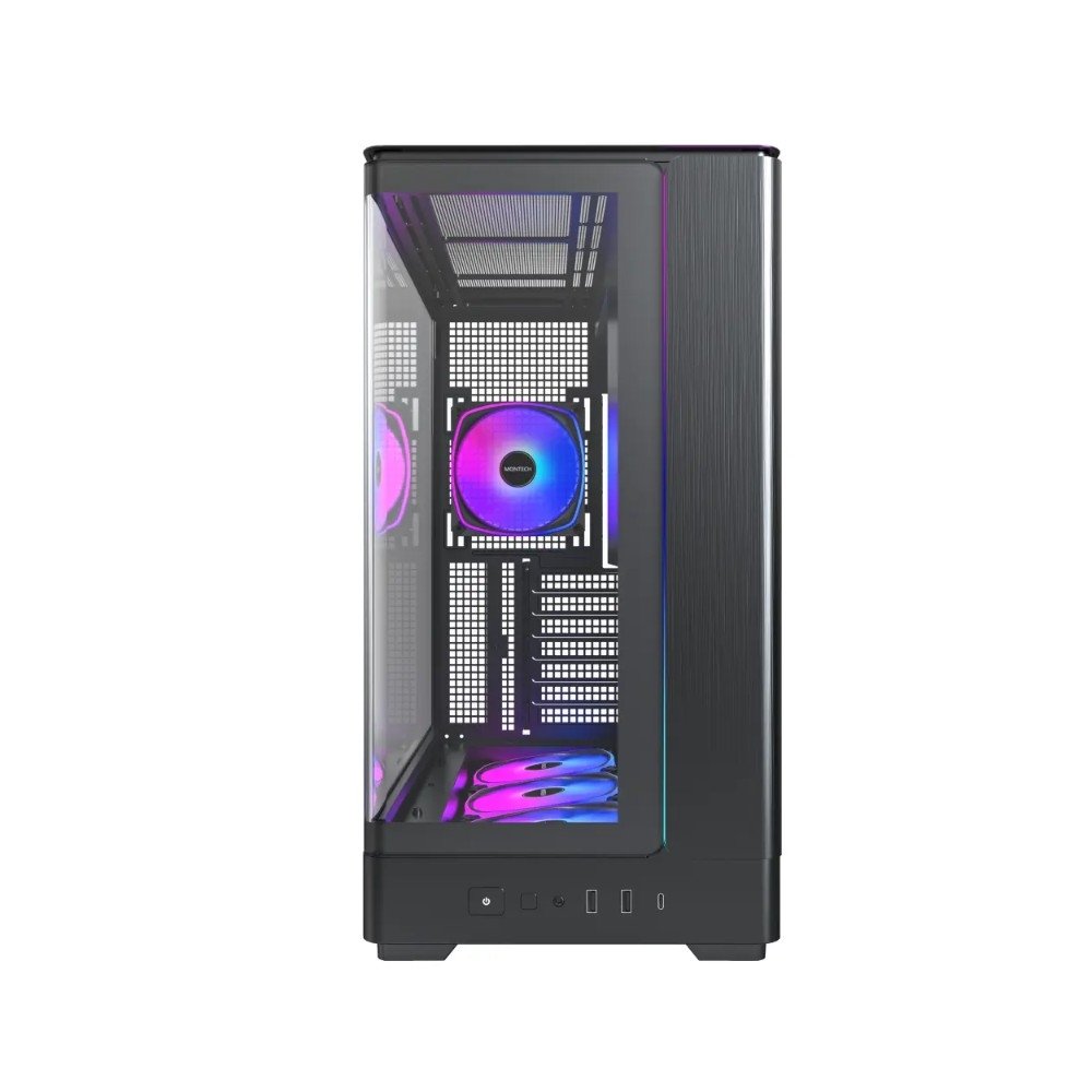 Gabinete Gamer Montech KING15 PRO, Mid Tower, ARGB, ATX, Frontal e Lateral em Vidro, Preto - KING15PB