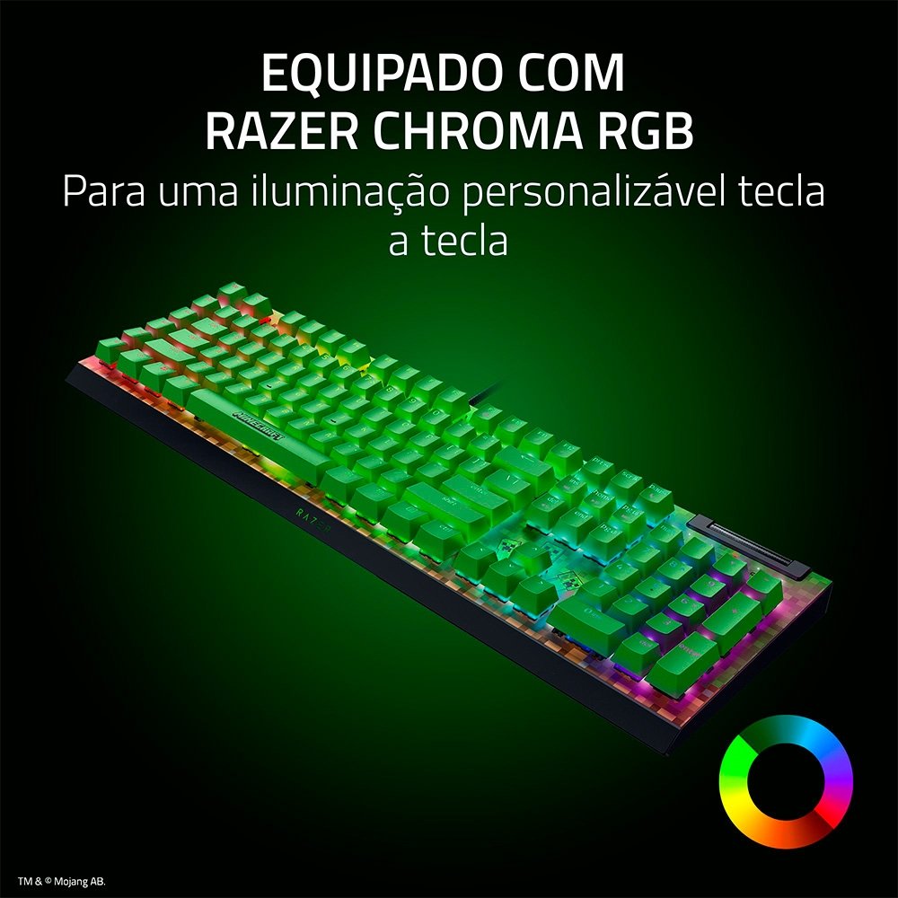 Teclado Gamer Razer BlackWidow V4 X Minecraft