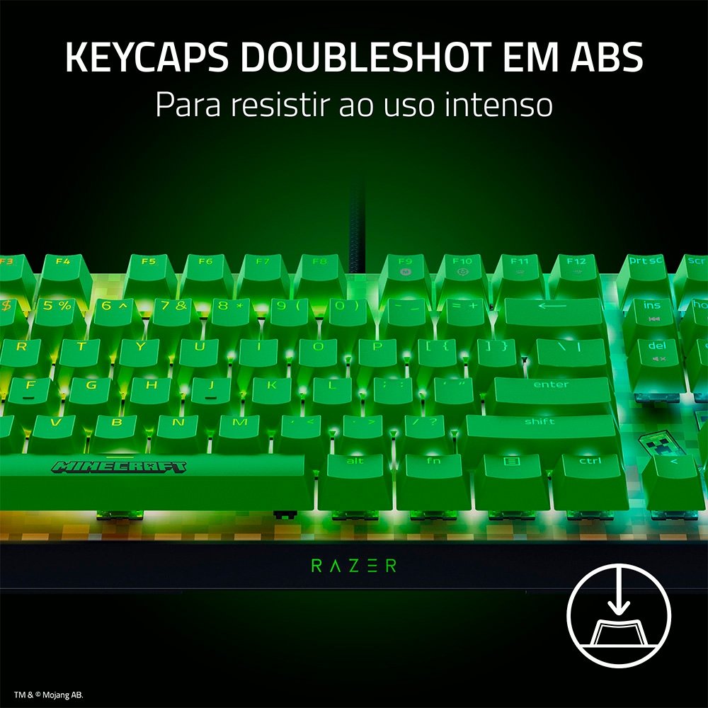 Teclado Gamer Razer BlackWidow V4 X Minecraft