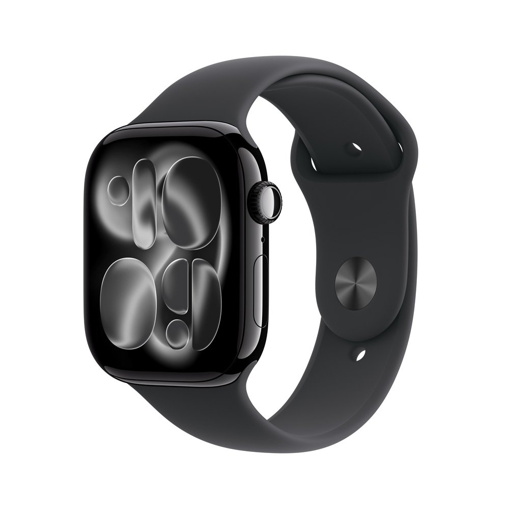 Apple Watch Series 11 GPS, Caixa Preta Brilhante de Alumínio de 46 mm, Pulseira Esportiva Preta, Tamanho M/G - MEUX4AM/A