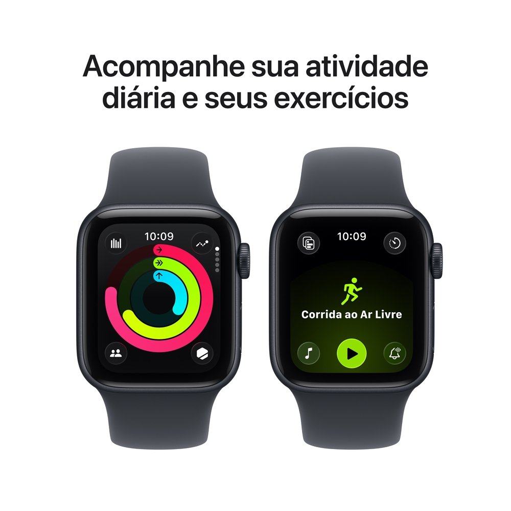 Apple Watch SE 3 GPS + Cellular, Caixa Meia-noite de Alumínio de 44 mm, Pulseira Esportiva Meia-noite, Tamanho P/M - MEPH4AM/A