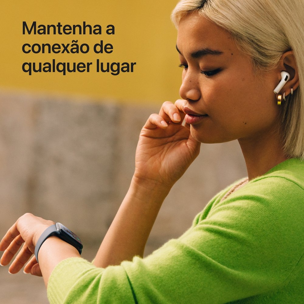 Apple Watch SE 3 GPS + Cellular, Caixa Meia-noite de Alumínio de 44 mm, Pulseira Esportiva Meia-noite, Tamanho P/M - MEPH4AM/A