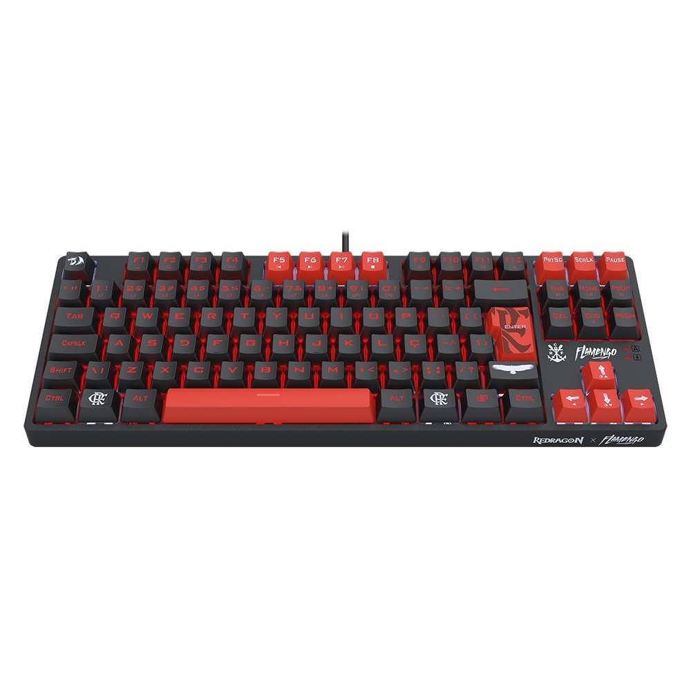 Teclado Redragon Flamengo TKL Switch Marrom ABNT2