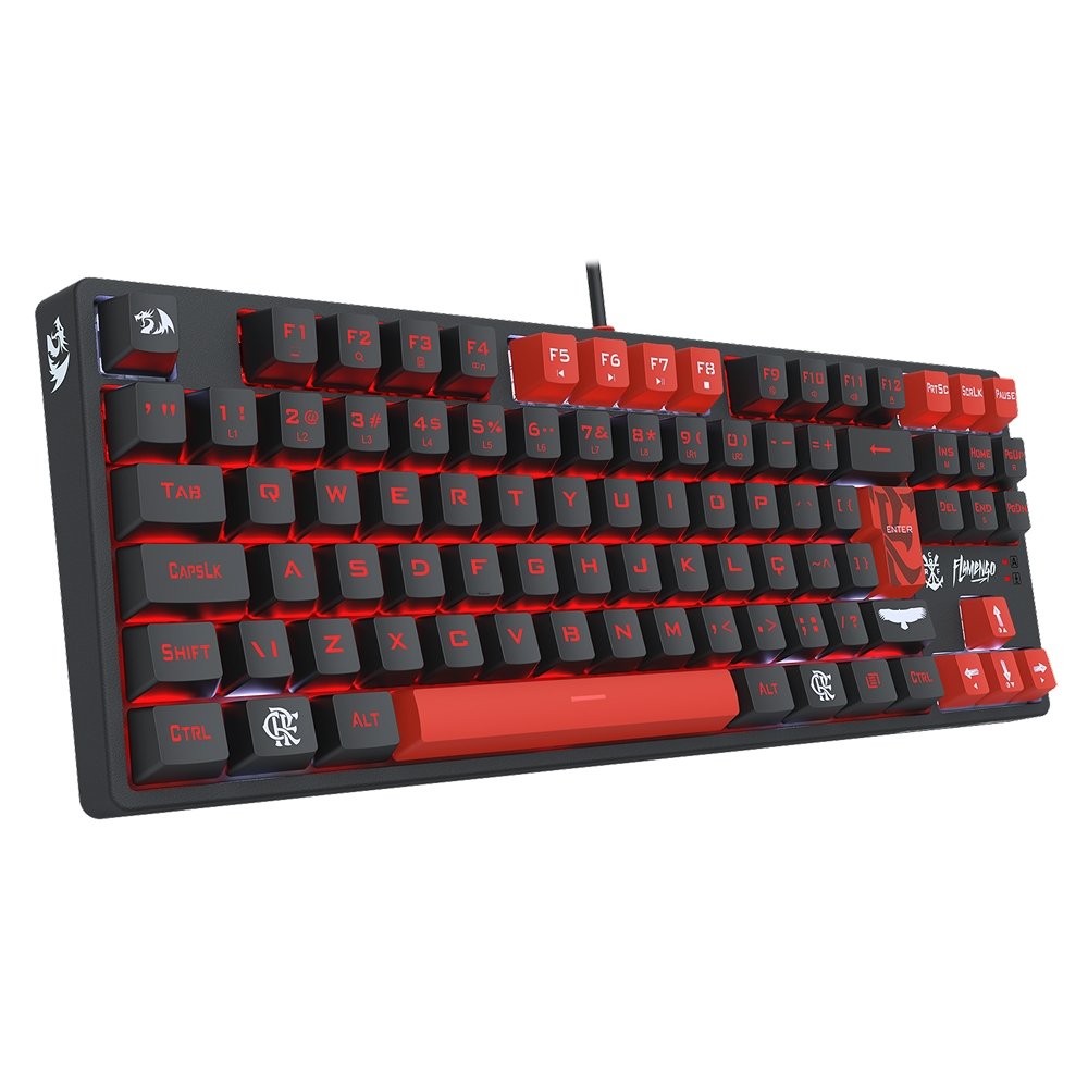 Teclado Redragon Flamengo TKL Switch Marrom ABNT2