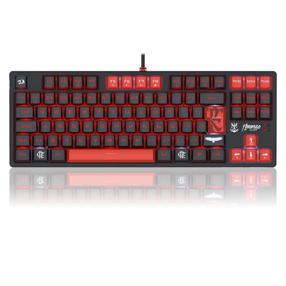 Teclado Redragon Flamengo TKL Switch Marrom ABNT2