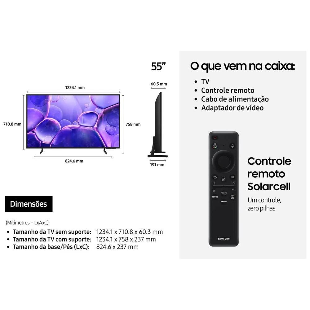 Smart TV 55"" Samsung 4K UHD Crystal UHD UN55U8600FGXZD Tizen Bixby 3 HDMI - view 12