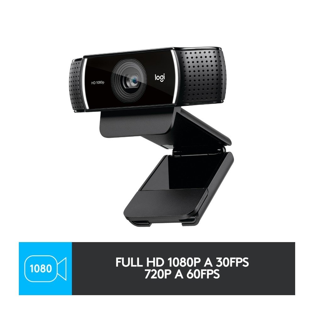 Webcam Full HD Logitech C922 Pro Stream com Microfone Embutido, 1080p e Tripé Incluso, Compatível Logitech Capture - 960-001087