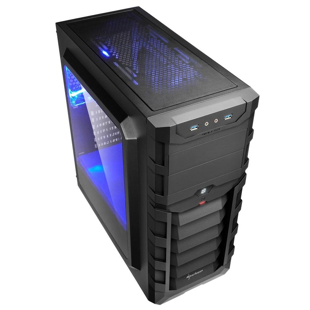 Gabinete Sharkoon SKILLER SGC1 Window - Blue Gabinete Sharkoon SKILLER SGC1 Window - Blue