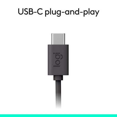 Headset Logitech H390, Controles de Áudio Integrado, Microfone com Redução de Ruído, USB-C, Preto - 981-001575