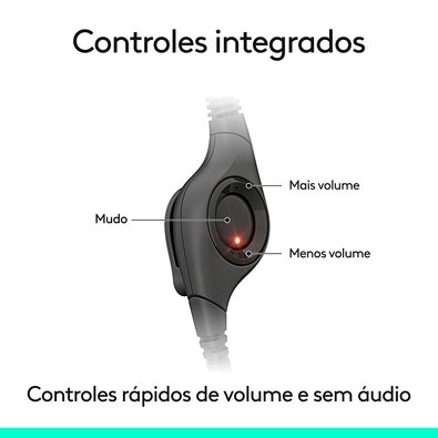 Headset Logitech H390, Controles de Áudio Integrado, Microfone com Redução de Ruído, USB-C, Preto - 981-001575