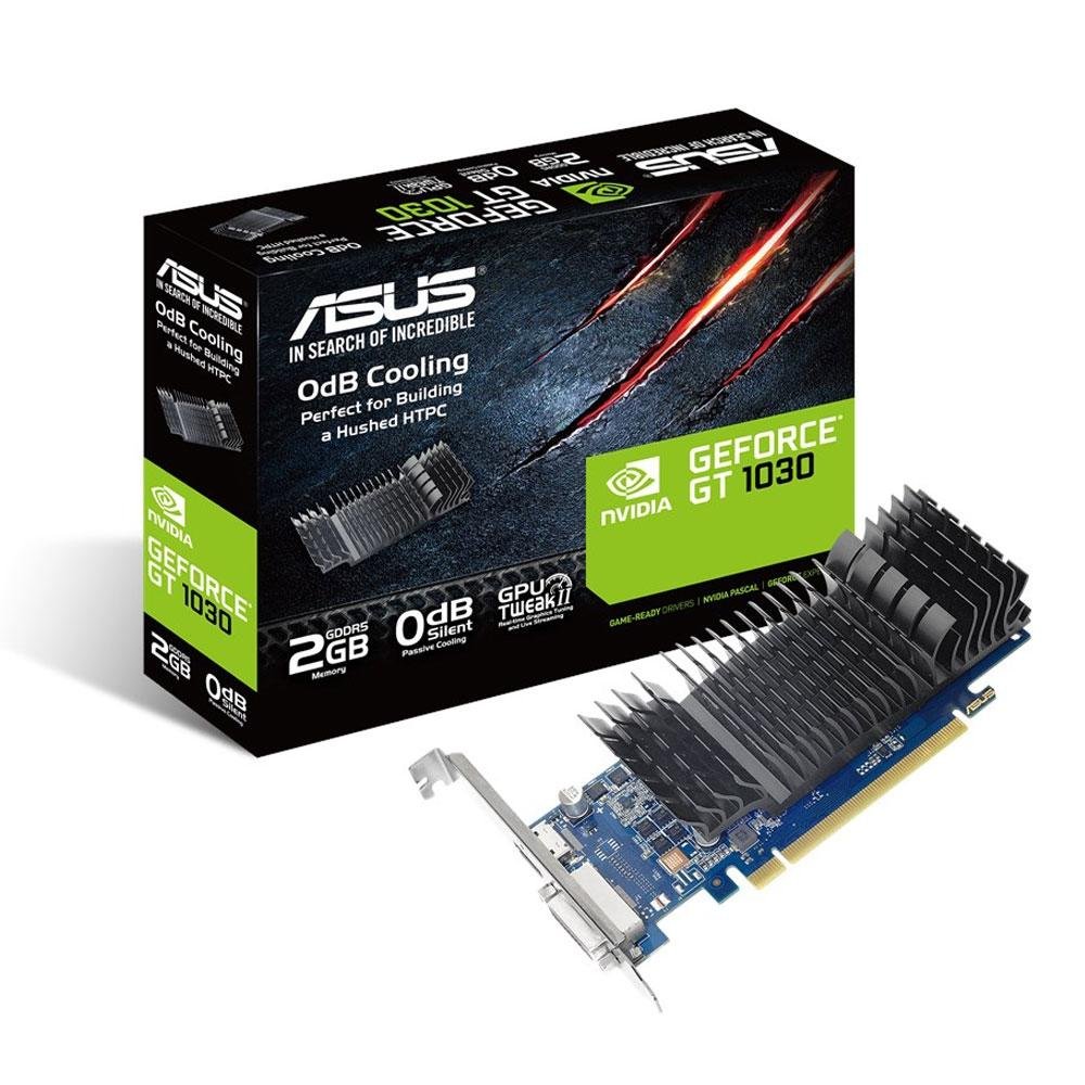 Placa de Vídeo Asus NVIDIA GeForce GT 1030 2GB, GDDR5 - GT1030-SL-2G-BRK Placa de Vídeo Asus NVIDIA GeForce GT 1030 2GB, GDDR5 - GT1030-SL-2G-BRK