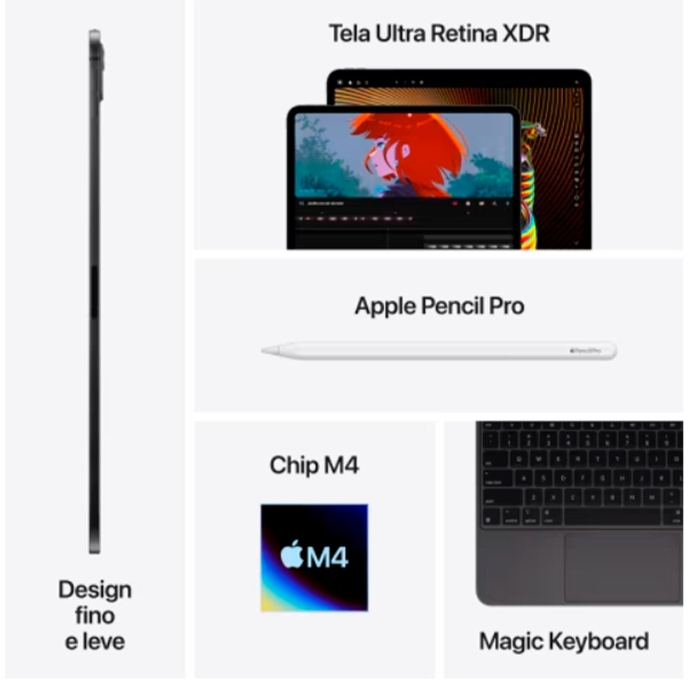 iPad Pro 11 M4 512GB Wi-Fi Preto Espacial | KaBuM!