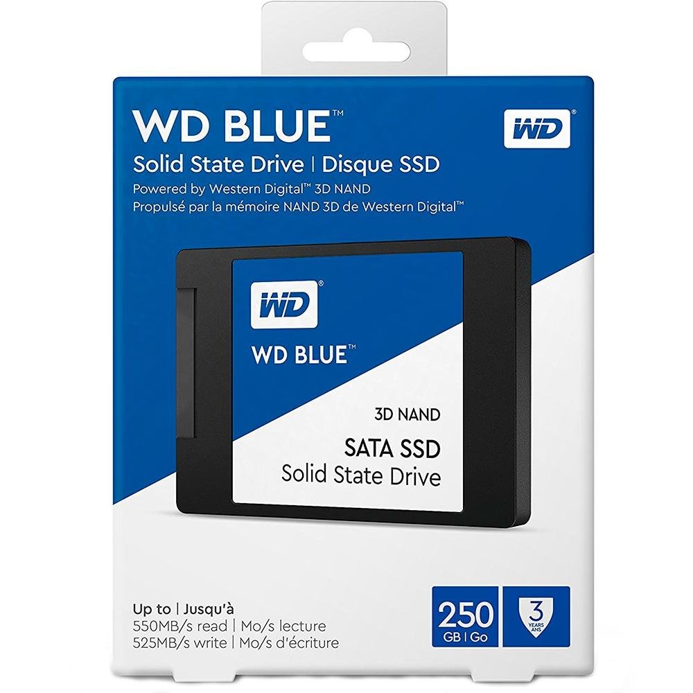 SSD WD Blue, 250GB, SATA, Leitura 550MB/s, Gravação 525MB/s - WDS250G2B0A SSD WD Blue, 250GB, SATA, Leitura 550MB/s, Gravação 525MB/s - WDS250G2B0A