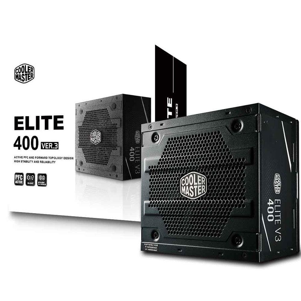 Fonte Cooler Master Elite V3, 400W, PFC Ativo - MPW-4001-ACAAN1 Fonte Cooler Master Elite V3, 400W, PFC Ativo - MPW-4001-ACAAN1