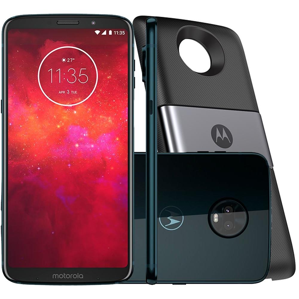 Smartphone Motorola Moto Z3 Play PowerPack e DTV, 64GB, 12MP, Tela 6´, Indigo - XT1929 Smartphone Motorola Moto Z3 Play PowerPack e DTV, 64GB, 12MP, Tela 6´, Indigo - XT1929