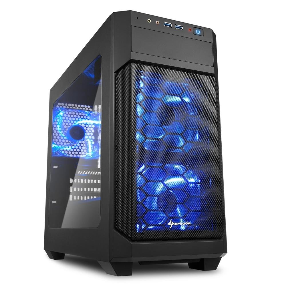 Gabinete Sharkoon V1000 Micro-ATX com Janela Lateral em Acrílico Gabinete Sharkoon V1000 Micro-ATX com Janela Lateral em Acrílico