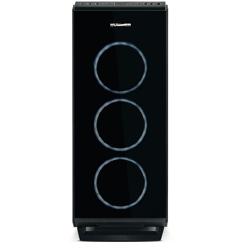 Gabinete NOX TGF em Vidro Temperado, Controlador de FAN e RGB, USB 3.0, 4 FANS com RGB Rainbow NXHUMMERTGF