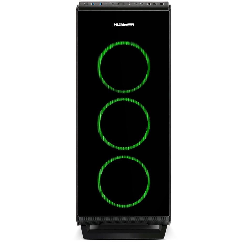 Gabinete NOX TGF em Vidro Temperado, Controlador de FAN e RGB, USB 3.0, 4 FANS com RGB Rainbow NXHUMMERTGF