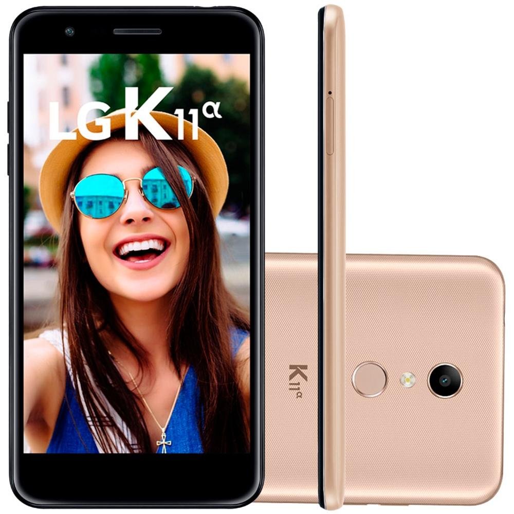 Smartphone LG K11 Alpha, 16GB, 8MP, Tela 5.3´, Dourado - LMX410BTW Smartphone LG K11 Alpha, 16GB, 8MP, Tela 5.3´, Dourado - LMX410BTW