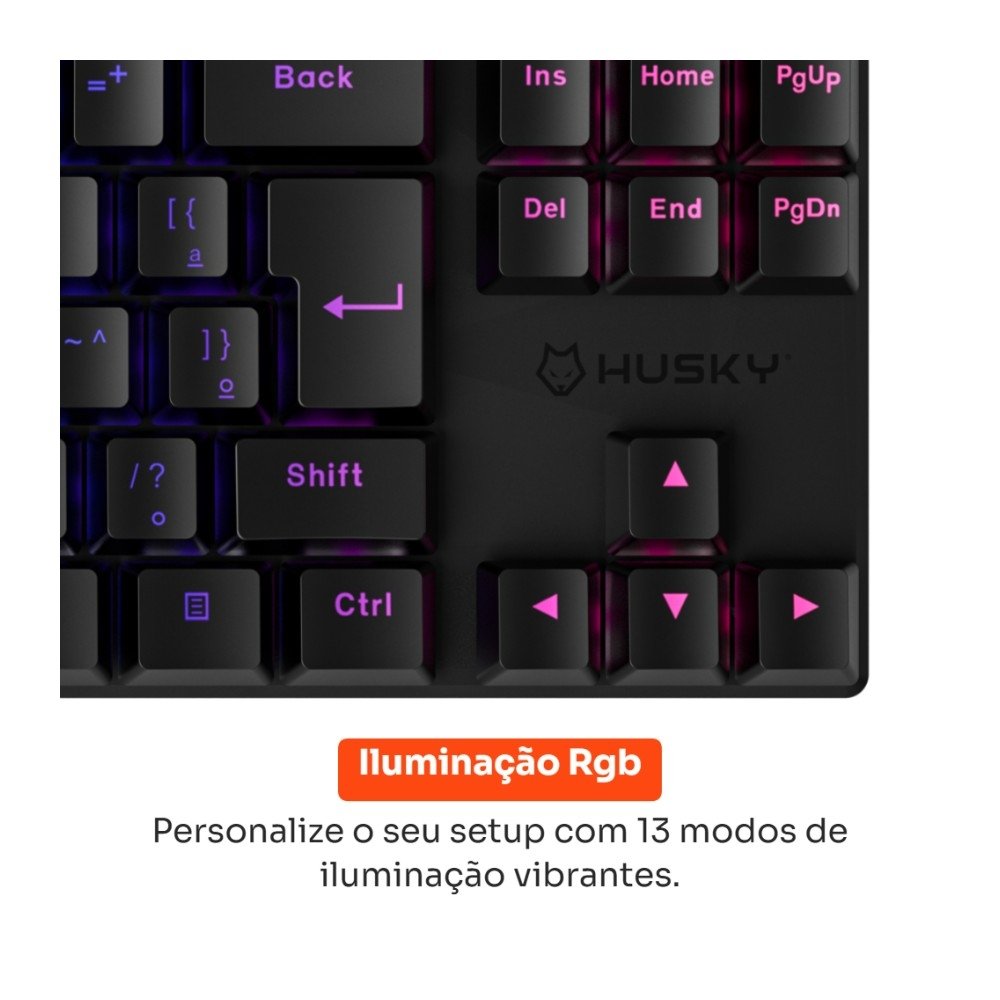 Teclado Mecânico Gamer Husky Harbor, ABNT2, RGB, Switch Gateron Brown, Hotswap, Preto - HTG210PTMA Teclado Mecânico Gamer Husky Harbor, ABNT2, RGB, Switch Gateron Brown, Hotswap, Preto - HTG210PTMA