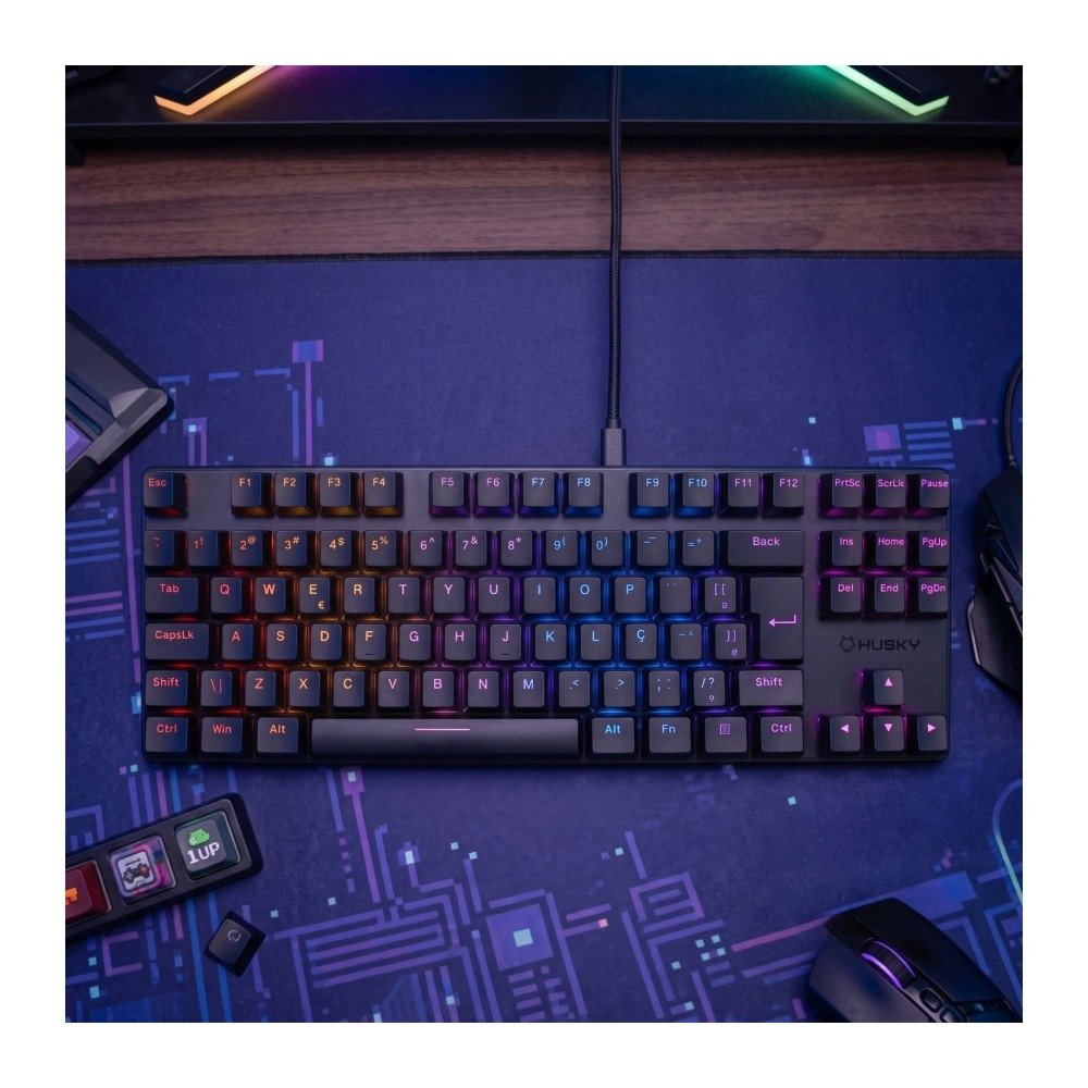 Teclado Mecânico Gamer Husky Harbor, ABNT2, RGB, Switch Gateron Brown, Hotswap, Preto - HTG210PTMA Teclado Mecânico Gamer Husky Harbor, ABNT2, RGB, Switch Gateron Brown, Hotswap, Preto - HTG210PTMA