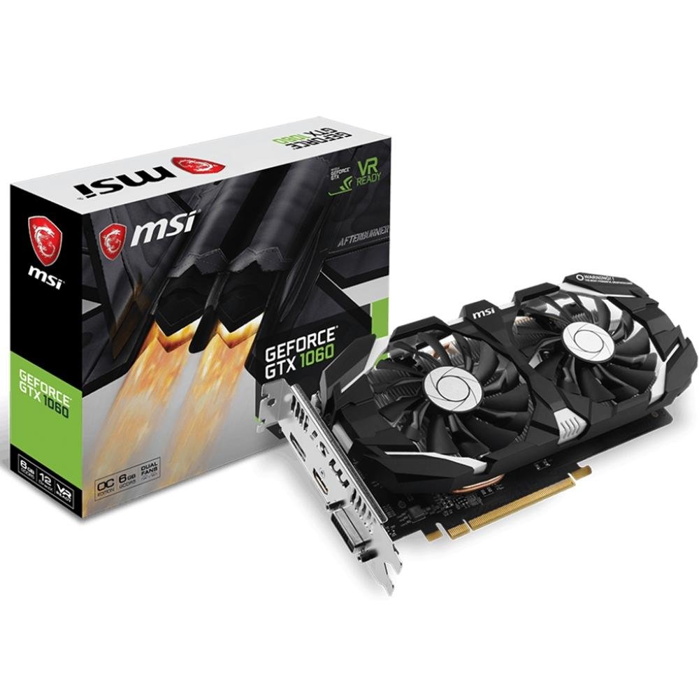 Placa de Vídeo VGA MSI NVIDIA GeForce GTX 1060 6GT OC|KaBuM!