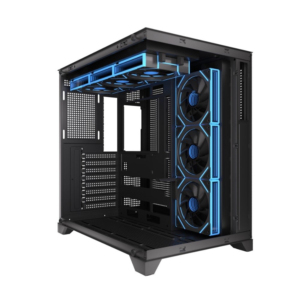 Gabinete Gamer Esgaming Mira, Mini Tower, ATX, Frontal e Lateral em Vidro Temperado, Sem Fans, Preto - 1101-BK Gabinete Gamer Esgaming Mira, Mini Tower, ATX, Frontal e Lateral em Vidro Temperado, Sem Fans, Preto - 1101-BK