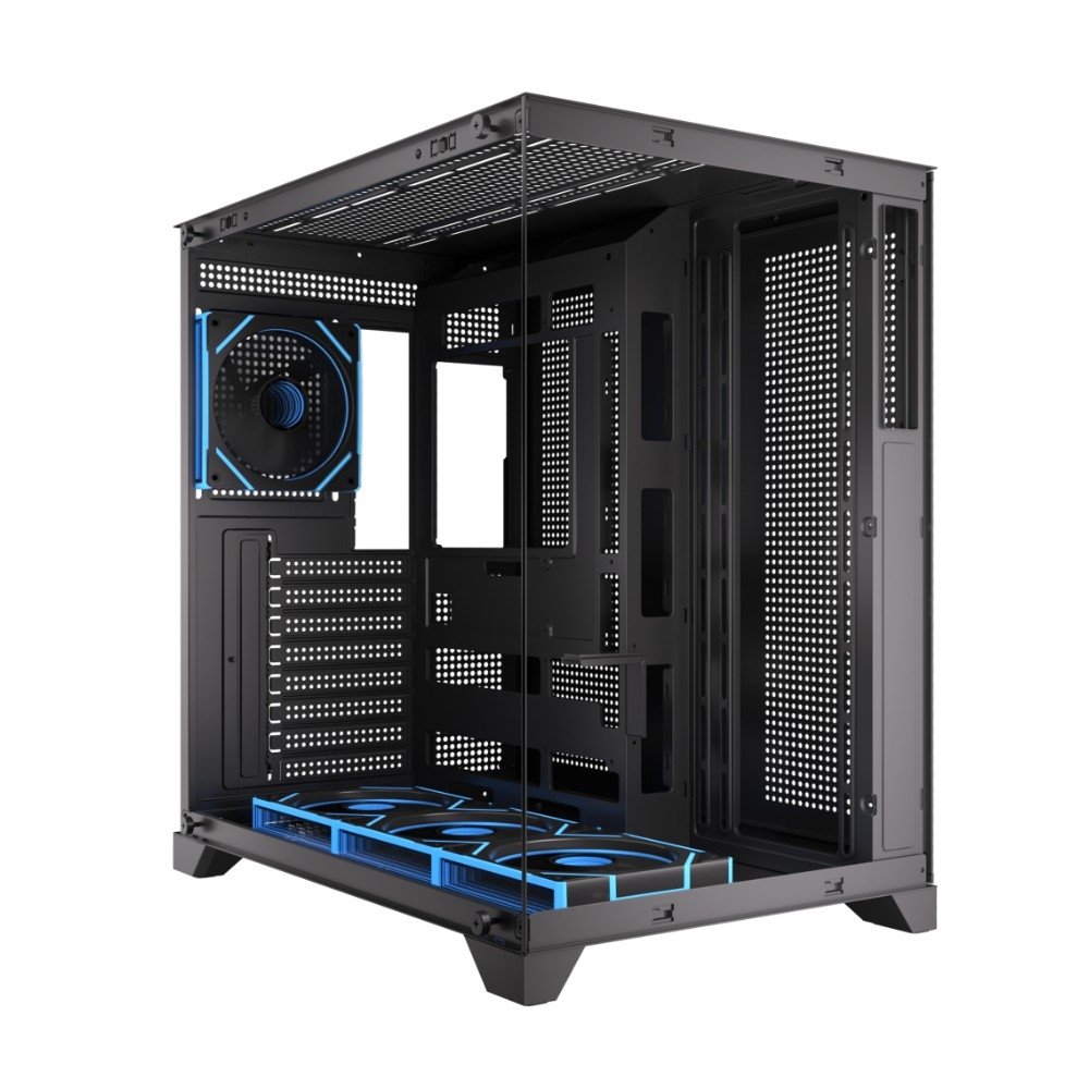 Gabinete Gamer Esgaming Mira, Mini Tower, ATX, Frontal e Lateral em Vidro Temperado, Sem Fans, Preto - 1101-BK Gabinete Gamer Esgaming Mira, Mini Tower, ATX, Frontal e Lateral em Vidro Temperado, Sem Fans, Preto - 1101-BK