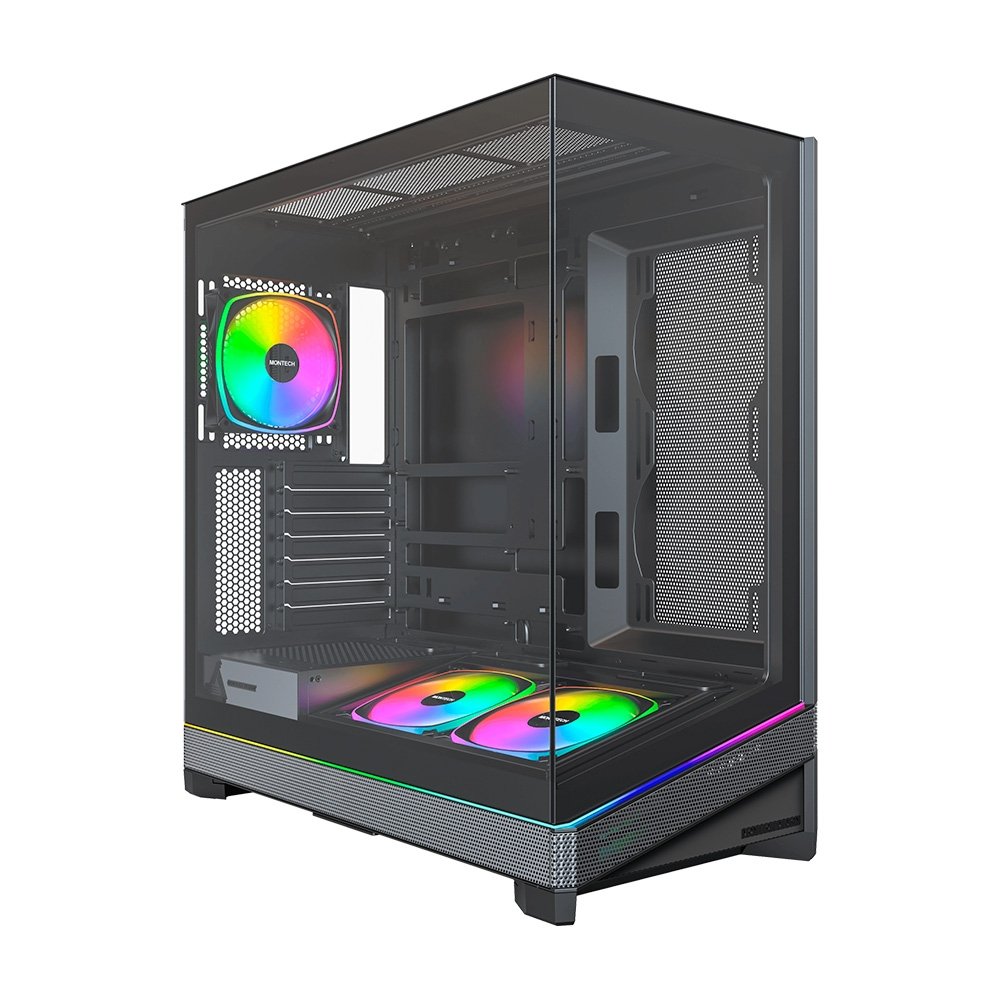 Gabinete Gamer Montech Sky 3, Mid Tower, Vidro Temperado, 3 Fans ARGB, ATX, Preto - SKY3B