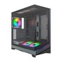 Gabinete Gamer Montech Sky 3, Mid Tower, Vidro Temperado, 3 Fans ARGB, ATX, Preto - SKY3B