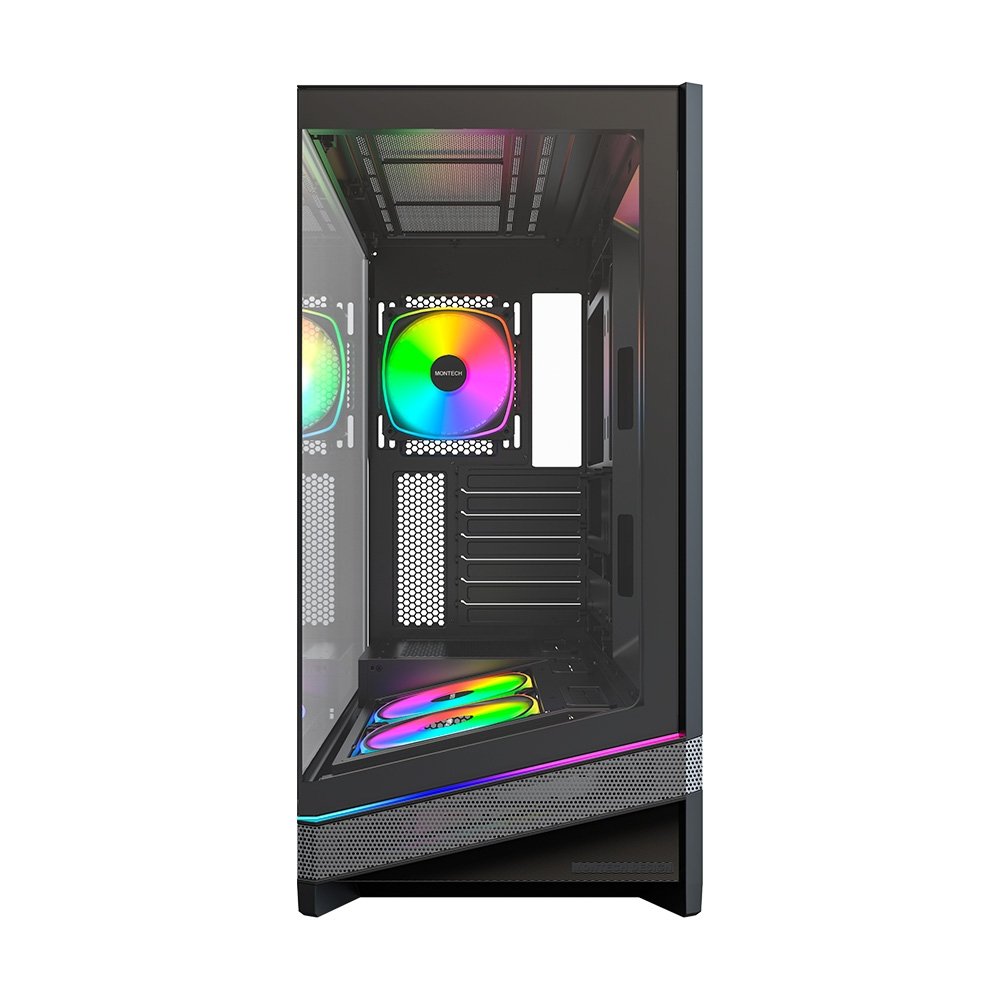 Gabinete Gamer Montech Sky 3, Mid Tower, Vidro Temperado, 3 Fans ARGB, ATX, Preto - SKY3B