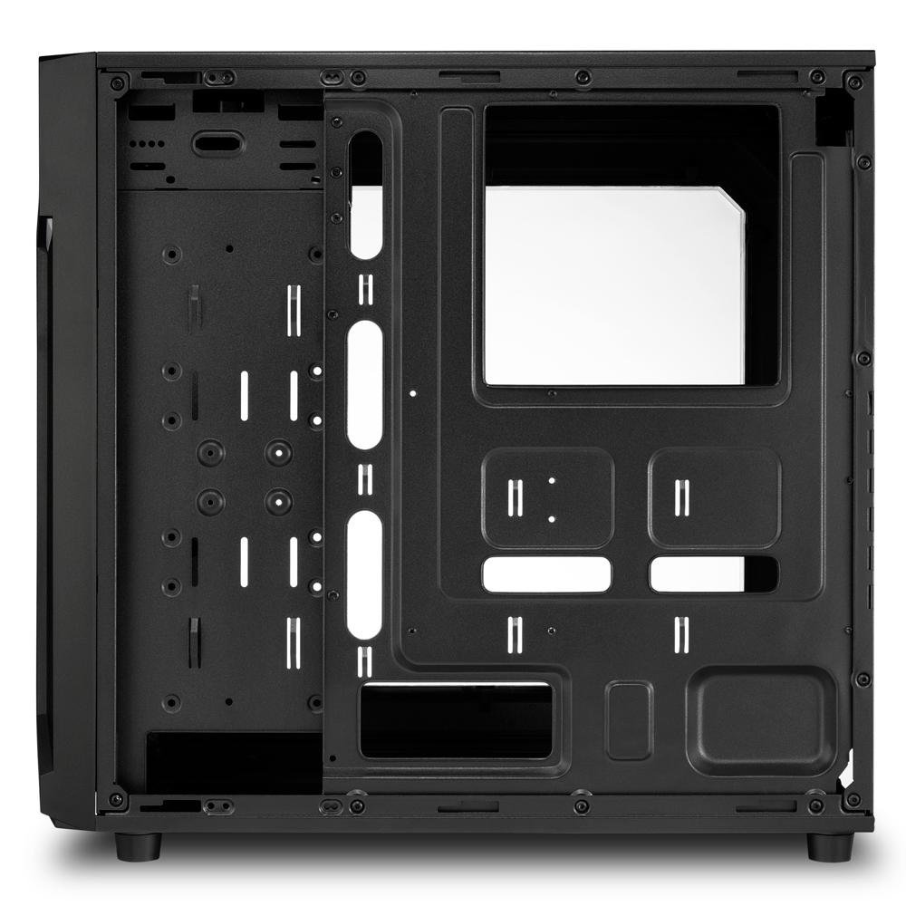 Gabinete Gamer Sharkoon VG6-W Azul, Mid Tower, ATX, Lateral em Acrílico, 3x Fans LED, Preto - VG6-W Gabinete Gamer Sharkoon VG6-W Azul, Mid Tower, ATX, Lateral em Acrílico, 3x Fans LED, Preto - VG6-W