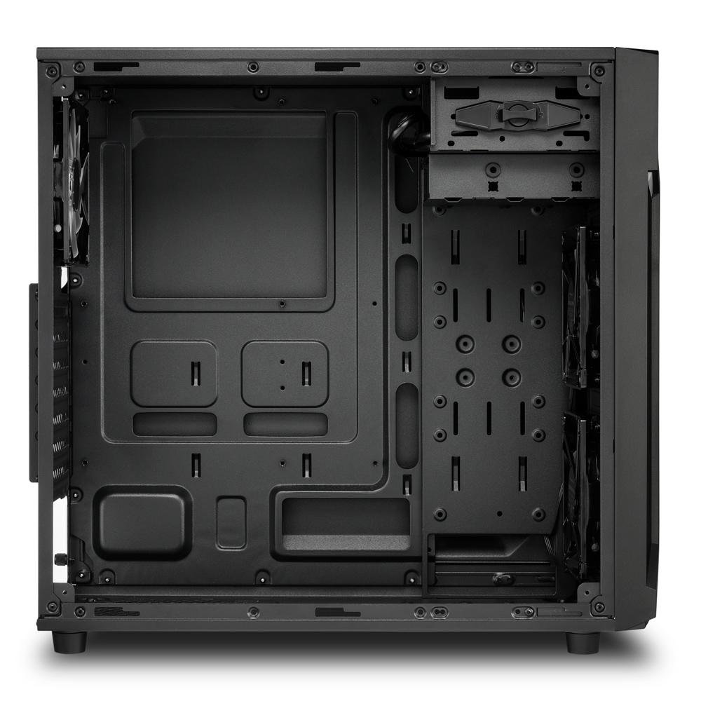 Gabinete Gamer Sharkoon VG6-W Azul, Mid Tower, ATX, Lateral em Acrílico, 3x Fans LED, Preto - VG6-W Gabinete Gamer Sharkoon VG6-W Azul, Mid Tower, ATX, Lateral em Acrílico, 3x Fans LED, Preto - VG6-W
